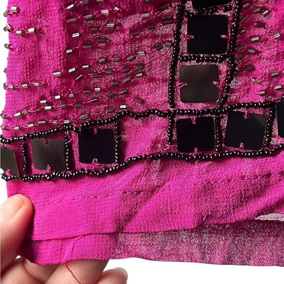 Free People fuschia purple speak easy tunic dress fully beaded - Picture 11 of 16